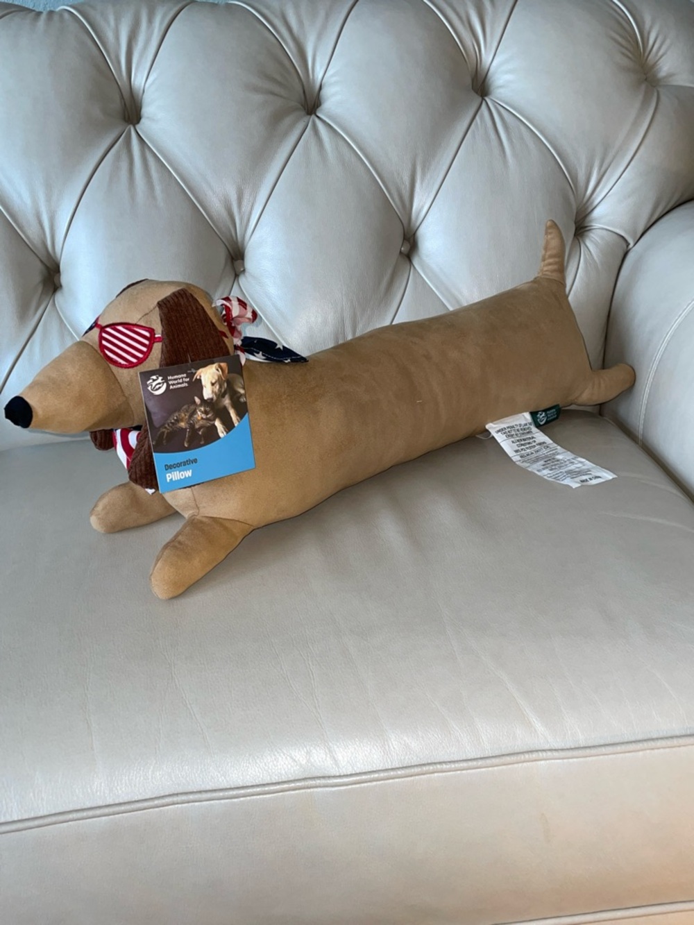 Dachshund American themed pillow from humane world for animals